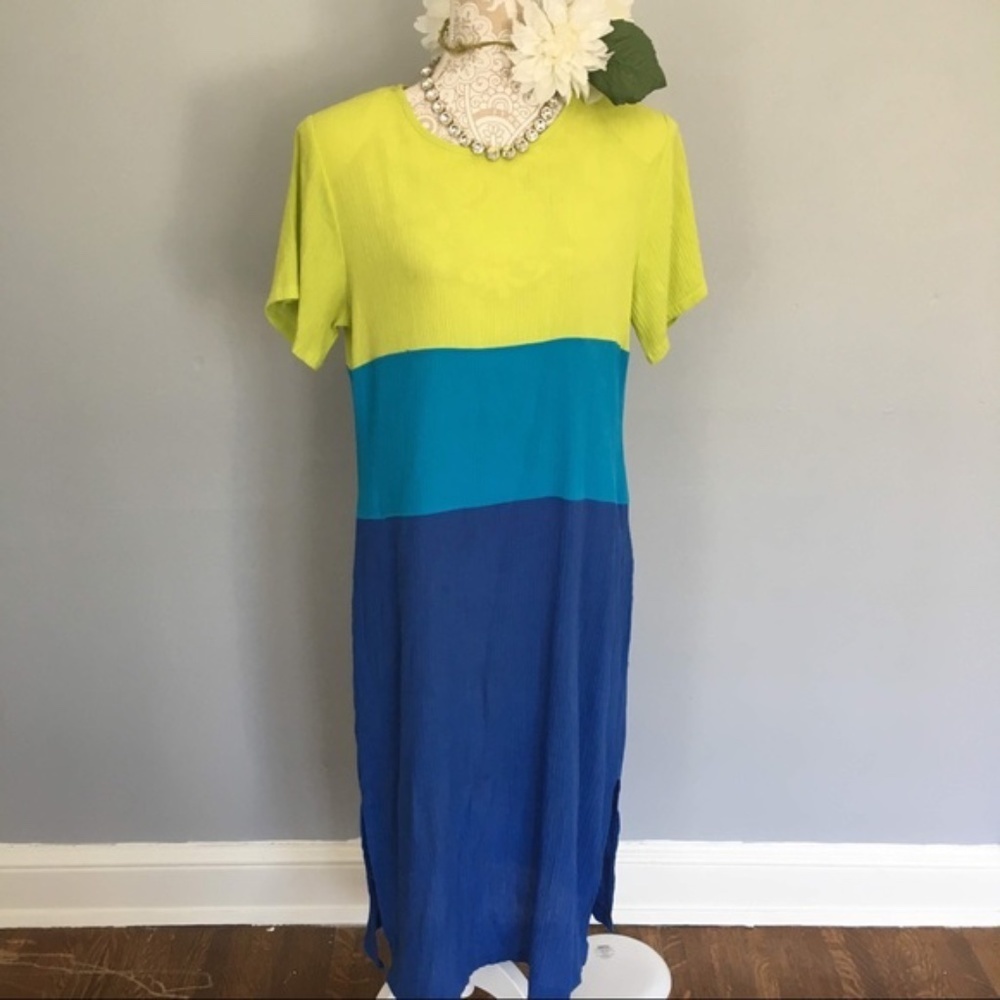 DVF The Color Authority // Color Block Maxi Dress dr1